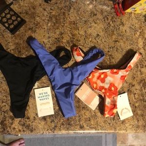 Dippin Daisys Thong bikini bottoms NWT AND HYGENIC LINERS